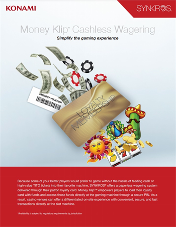 Money Klip SYNKROS Cashless Wagering Money Klip SYNKROS Cashless Wagering